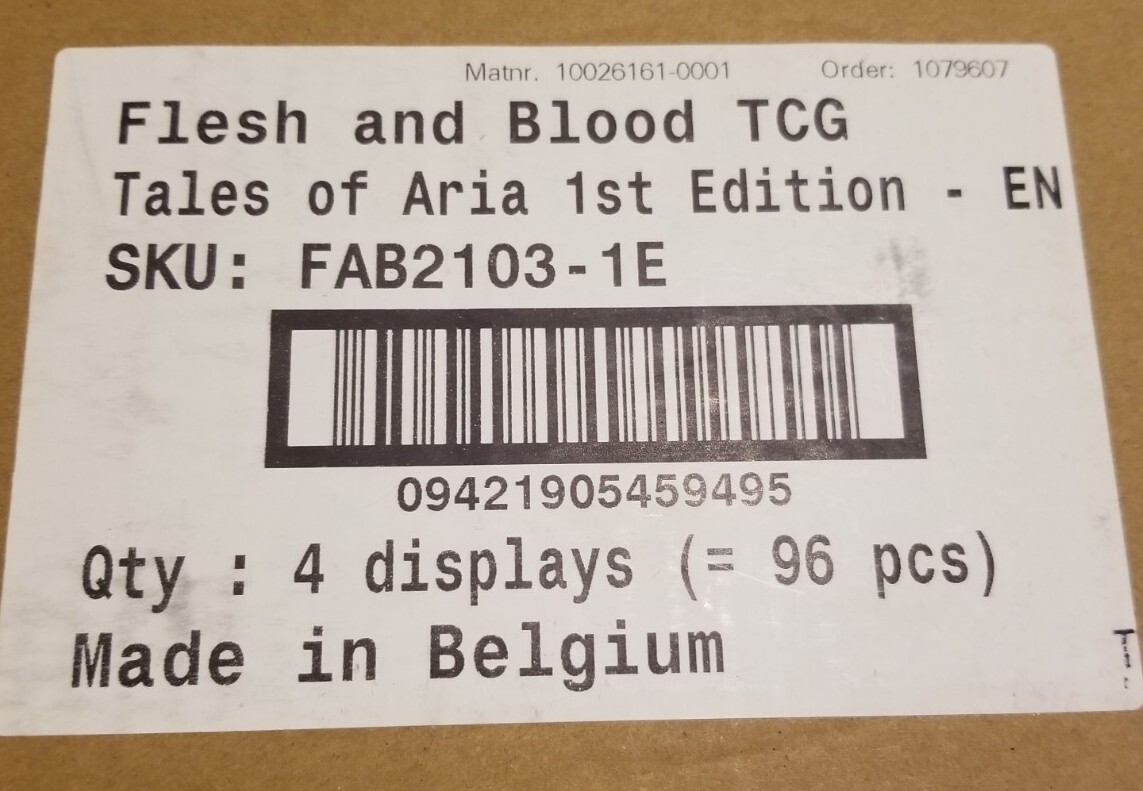 Tales of Aria (1st Edition) Booster Case (4 Boxes) Flesh and Blood TCG -UNOPENED | eBay Tales of Aria (1st Edition) Booster Case (4 Boxes) Flesh and Blood TCG -UNOPENED | eBay