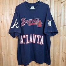 VTG Atlanta Braves T Shirt PRO PLAYER Navy 90s 1997 Made In USA Rare Sz XXL 2XL