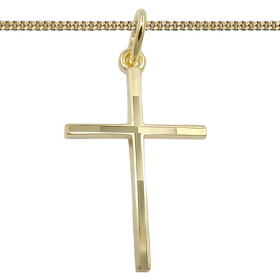 Kreuz Anhänger Gold 750 Echtgold 333 Kreuz-Anhänger Mit 925 Silber-Kette – Für Taufe, Kommunion & Als Geschenk Taufe Kommunion Kreuz Gold