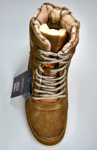 KHOMBU WOMEN NIB WATER RESISTANT SUEDE STERLING FAUX-FUR LINED BROWN BOOT. 9M - Picture 10 of 12