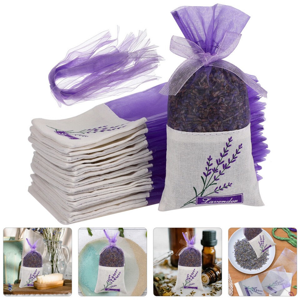 30 Pcs Violet Baby Lavender Flowers Large Sachet Bags Purple eBay