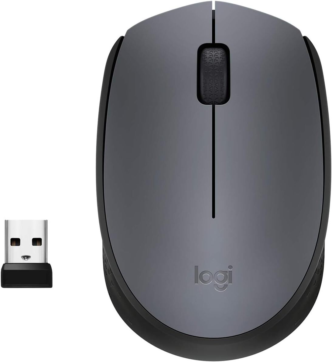 Logitech Mouse wireless M170, 2,4 GHz con ricevitore nano USB, Nero/Grigio