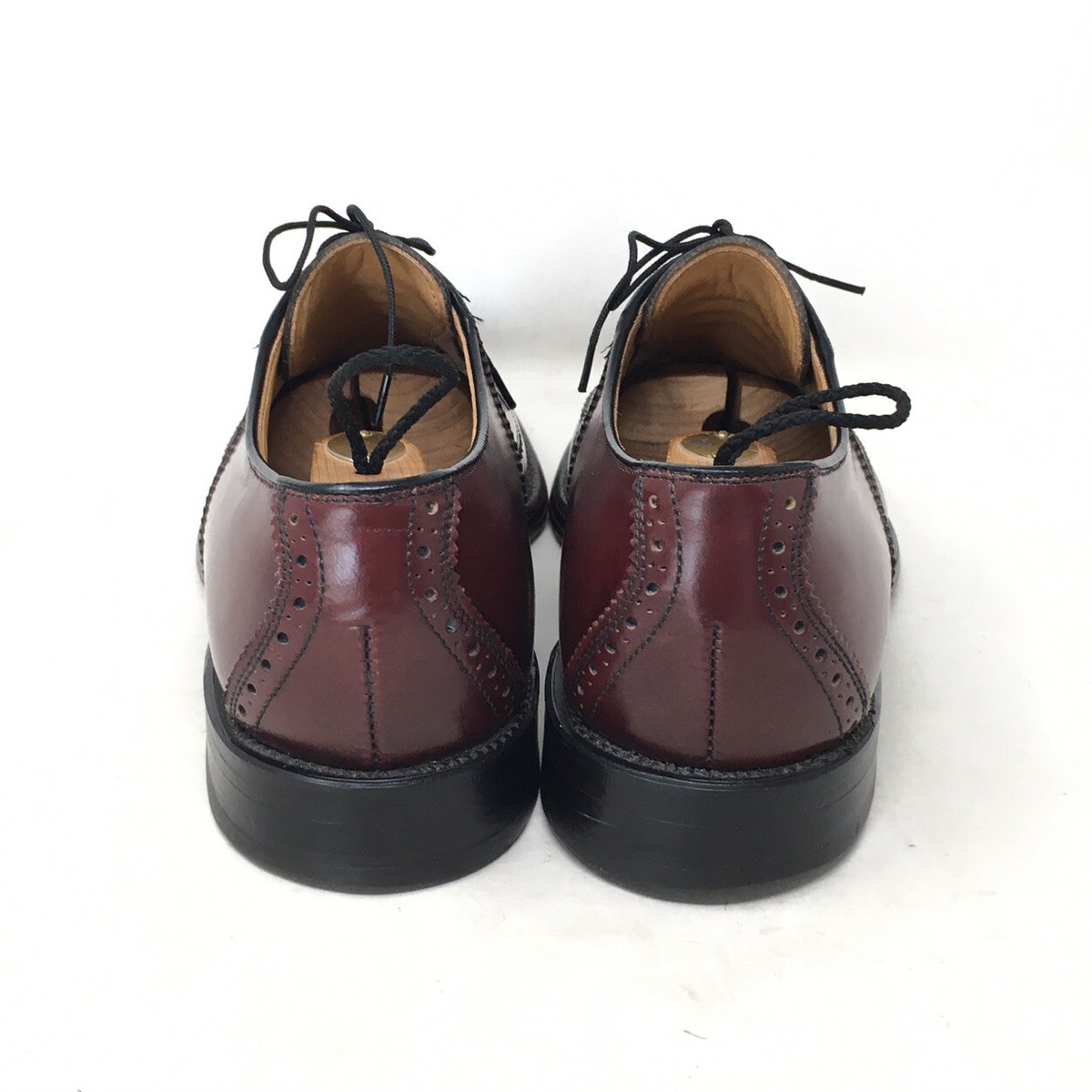 L.L. Bean Mens Saddle Shoes Burgundy Leather Plain Toe Dress  display picture 1