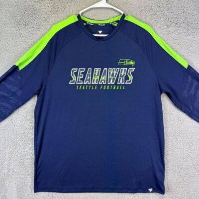 Seattle Seahawks Shirt Adult XL Blue NFL Football Long Sleeve Tee