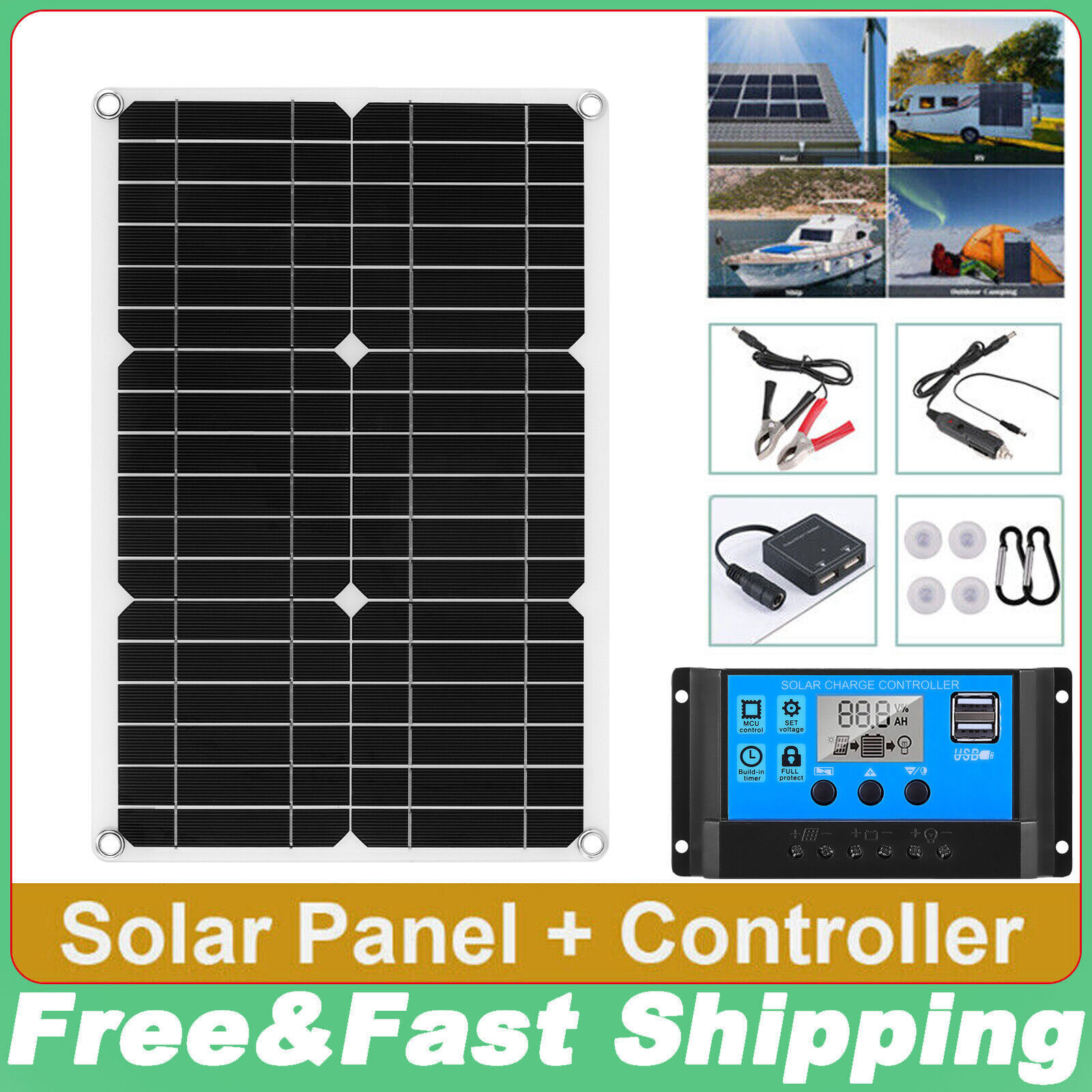 Flexible Solar Panel 100W Watt 12V Mono Home RV Rooftop Camp