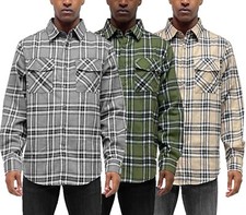 Weiv Unisex Plaid Checkered Classic Brushed Flannel Button Up Long Sleeve Shirt