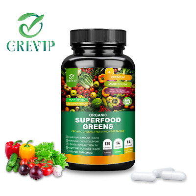 Bio Superfood Greens - Obst & Gemüse Komplex, Energieunterstützung, Darmgesun