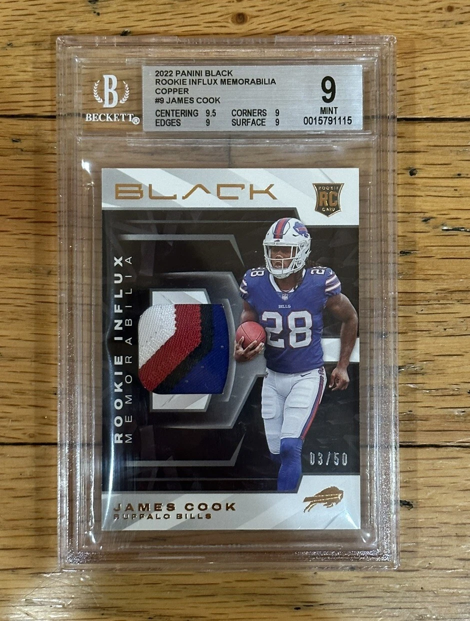 James Cook Panini Black Rookie Influx Memorabilia #RIMJCO Copper