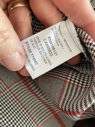 Trisha Tyler Women’s Plaid Long Sleeve Top w/Orange corduroy Trim - 第 8/9 張圖片