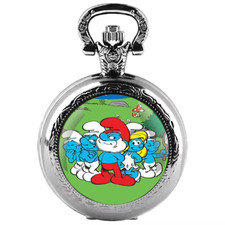 The Smurfs Quartz Pocket Watch New Silver