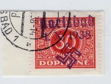 GERMANY OCC SUDETENLAND KARLSBAD MICHEL 33 VFU PIECE MULTIPLE EXPERTIZING MARKS