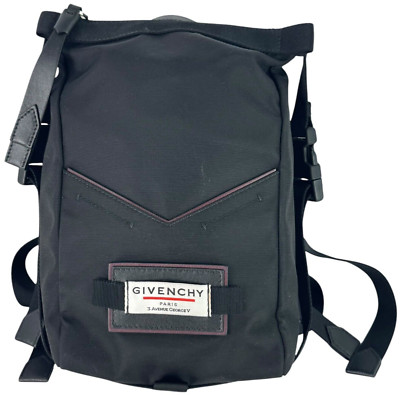 GIVENCHY Downtown Black Nylon Leather Mini Backpack Made in Italy