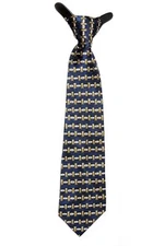 Generic Boys' Polyester Clip-On Novelty Neck Tie Blue Neck 2 1/4" x 10 1/2"
