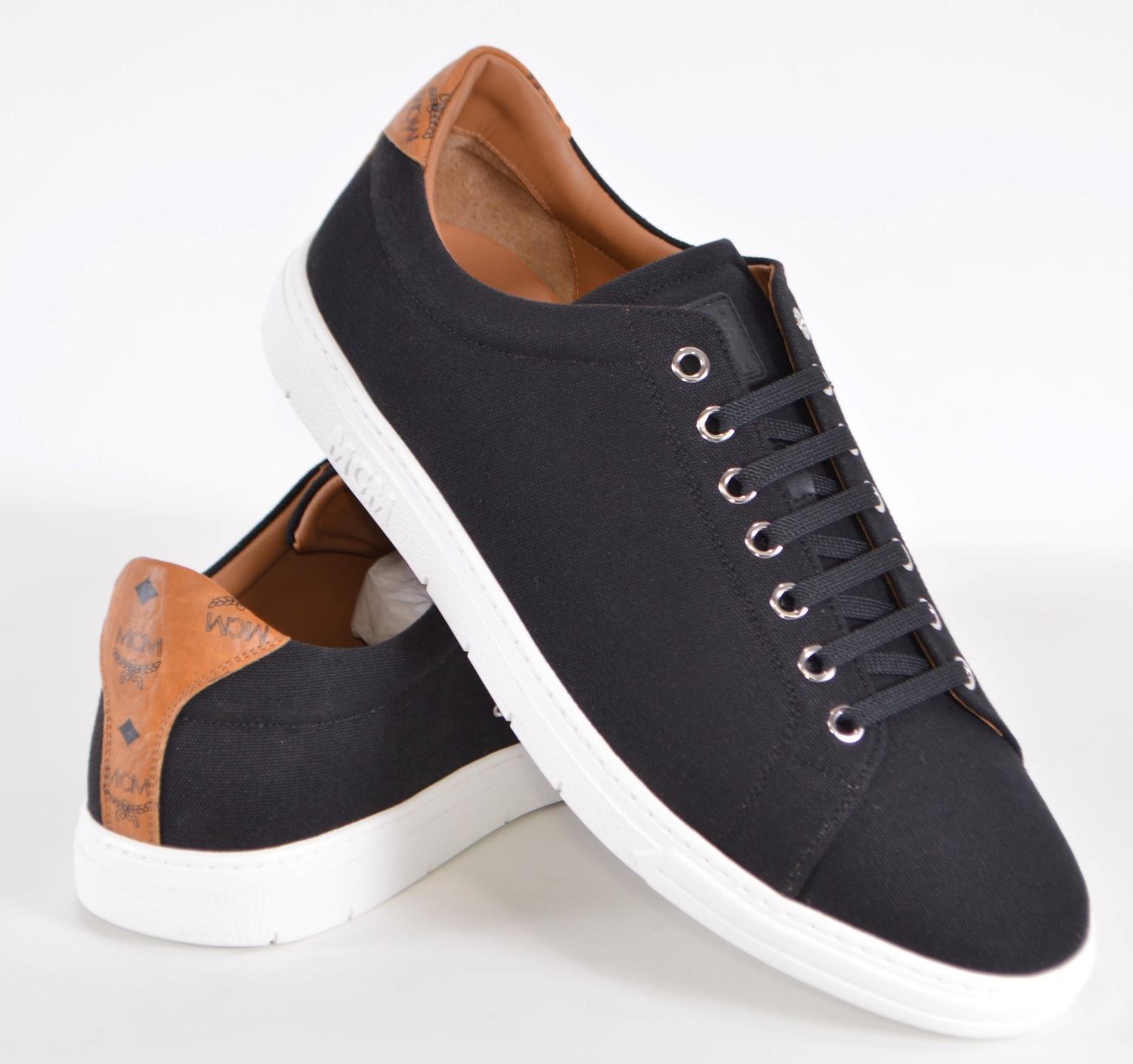 SAOLA Nuove scarpe sneakers basse MCM uomo TERRAIN DERBY nere tela viscosa 43 10