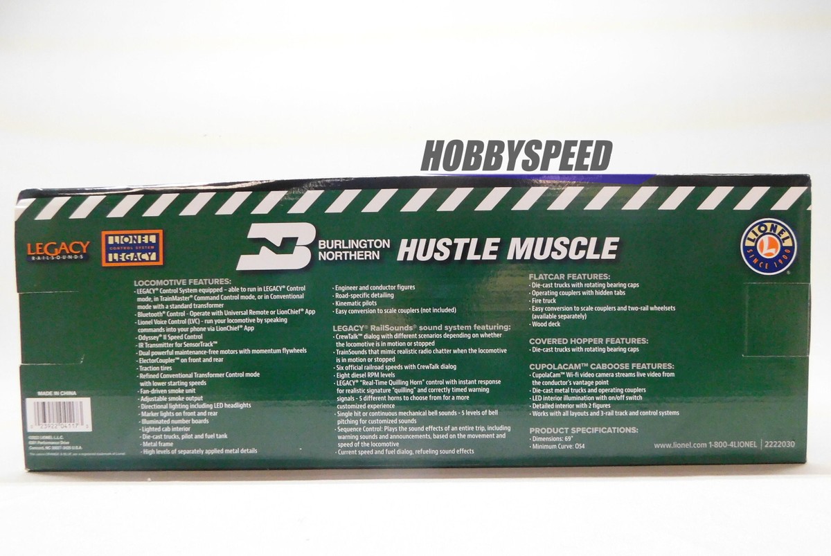 LIONEL BURLINGTON NORTHERN LEGACY HUSTLE MUSCLE TRAIN SET O GAUGE 2222030  NEW