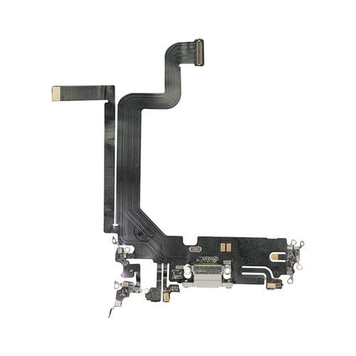 Flex Cable Charge Port Assembly for Apple iPhone 14 Pro Max Silver Repair