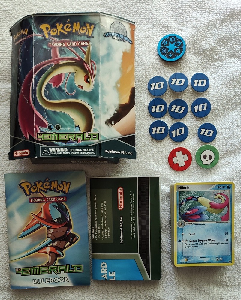 Pokemon Emerald Hydrobloom Deck Complete in Box CIB 60 Cards Counters Mat Book