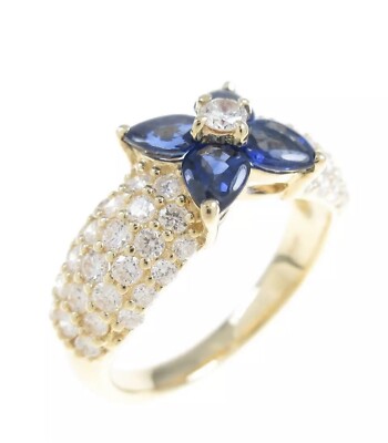 Bague Or Jaune 18 Carats Diamant Et Saphir - Taille 55 - Neuf Avec étiquettes