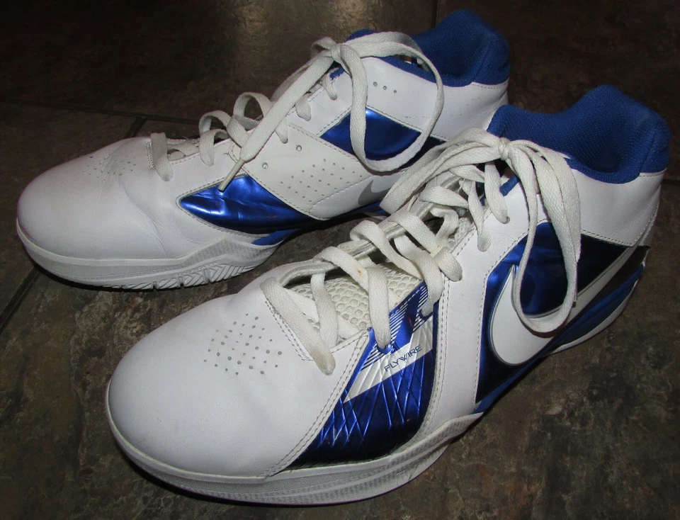 Nike Zoom KD Kevin Durant III Basketball Shoes White/Blue/Silver Size 12 #417279 - Image 2 of 4