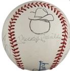 Mickey Mantle Willie Mays Bill Dickey / Old Timers Signed Baseball PSA DNA LOA