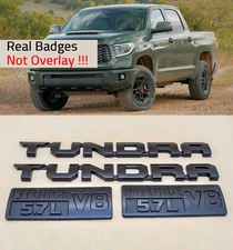 4PCS Black out Emblem Badge Kit 2014-2021 FOR TOYOTA TUNDRA SR5 V8 5.7L Logo