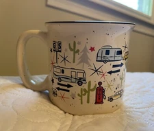 New! Camp Casual Mug Wanderlust White Coffee Tea Gift Retro RV Gas Pump 15 Oz