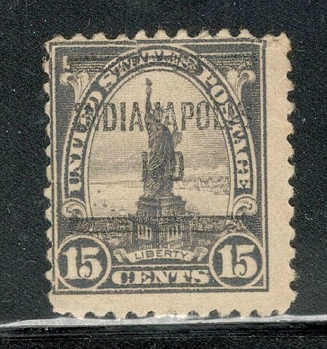 Sc # 566 ~ 15 cent Statue of Liberty Issue, Precancel, INDIANAPOLIS IND - Picture 4 of 4