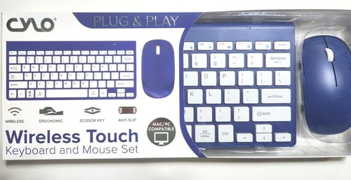 Cylo Blue Wireless Keyboard & Mouse Combo Set Factory Sealed  - Picture 2 of 4