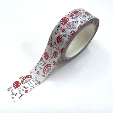 Mushroom Washi Tape Red White Scrapbooking Planners Bullet Journal