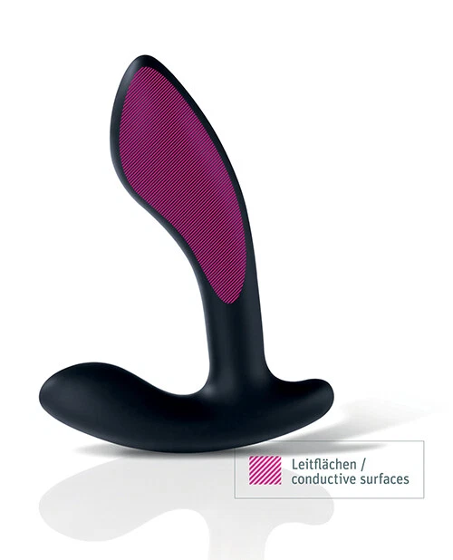 Estimulador de próstata de silicona Mystim Flexing Flavio eStim - negro Foto 2 de 4