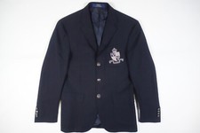 Polo Ralph Lauren Blazer Jacket Sport Coat Crest Crown Navy Wool RARE 38