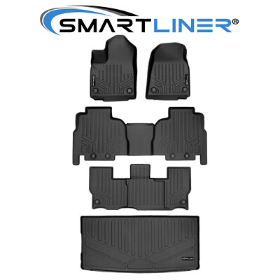 SMARTLINER Floor Mats Cargo Liner Set TPE 2022-2025 Jeep Grand Wagoneer 8 Pass