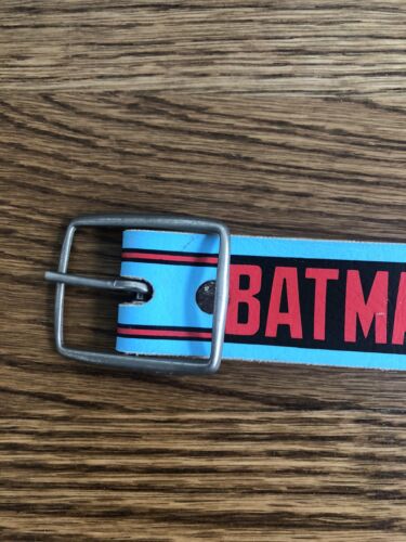 Vintage Batman Kids Belt 1991 DC Comics Lee Genuine Bonded Leather 20-22 In. USA - Picture 2 of 12