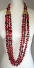 Sobral Fragments Poti Red Mix Bead 51" Long Runway Style Artist Made Necklace