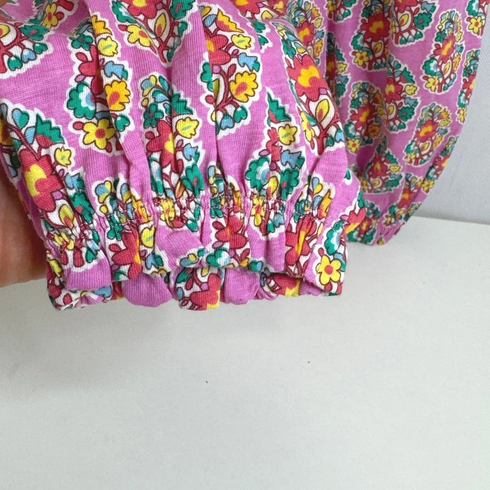 MINI PISO NUEVO CON ETIQUETAS Algodón Tejido Floral Estampado Joggers Niñas 5Y Bolsillos Rosa Colorido Foto 4 de 4