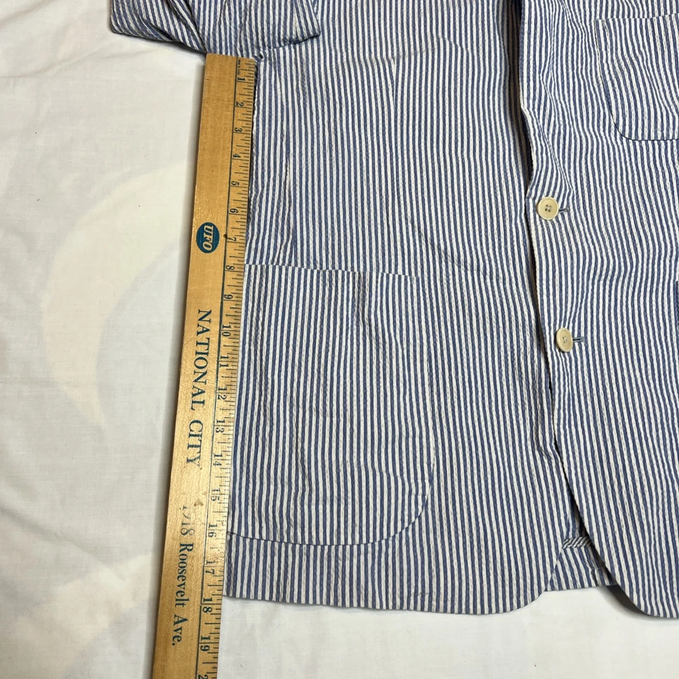 Casaco esportivo Ibiza Blazer masculino 42R branco azul Casio 2 botões algodão - Imagem 4 de 4