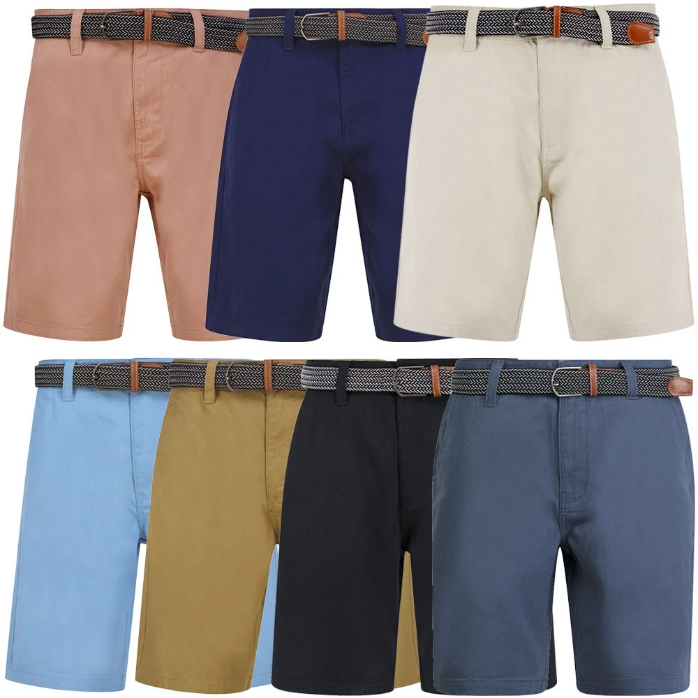 Tokyo Laundry Mens Chino Shorts with Belt Cotton Summer Smart Casual Regular Fit
