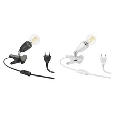 E27 Klemmleuchte LIK, schwarz inkl. E27 LED Lampe 1020lm weiß, 3-Stufen Dimmen