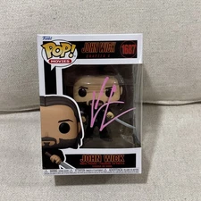 SIGNED Funko Pop! JOHN WICK 1687 Free Ship & Plastic Case Keanu Reeves Mint