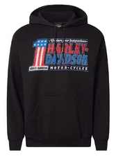 Harley-Davidson Men's Oath #1 RWB Pullover Fleece Hoodie, Solid Black