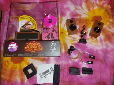 Mini Brands Really Works Vinyl Regal Plattenspieler rar Lautsprecher Kopfhörer  