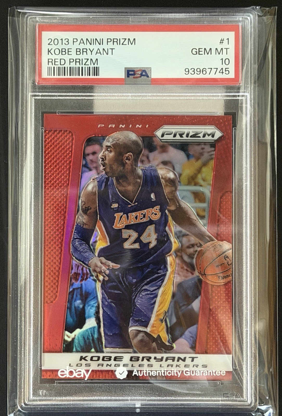 2013-14 Panini Prizm Kobe Bryant #1 RED Prizm PSA 10 MINT