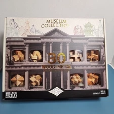 True Genius Museum Collection Puzzle Brain Teaser Smart Challenge Wood & Metal