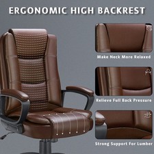 Heavy Duty Leather Office Rolling Computer Ch...