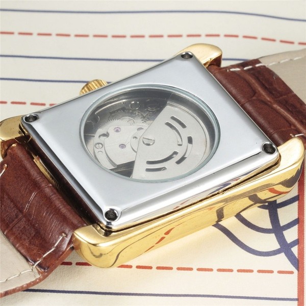 Reloj de Lujo Mecánico Automático para Hombre, Cuadrado, Elegante, Regalo de Negocios 4