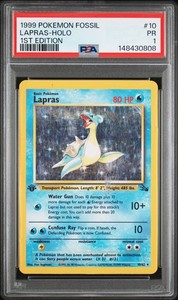 Lapras 10/62 Fossil 1st Edition Holo Rare