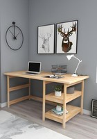 LuxuriöSer Beiger Schreibtisch Designer Arbeitszimmer Holz Computertisch