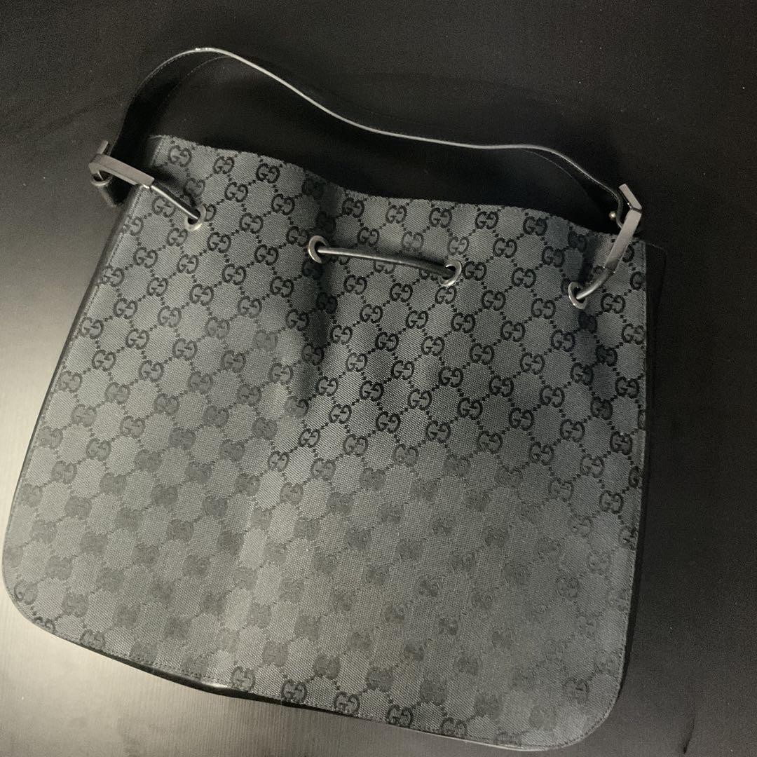 GUCCI Black GG Monogram Shoulder Bag Japanese Import-image