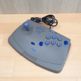 Sega Saturn Japan White Console with 2 Virtua Stick Fighting Controllers 5 Games