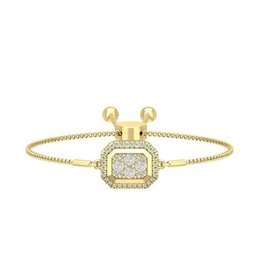 14k Yellow Gold 0.5Ct Lab Grown Diamond Bolo Bracelet 7'' Gift For Women
